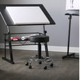 thumbnail image 2 of Studio Designs Deluxe Padded Height Adjustable Office, Salon, or Studio Swivel Rolling Stool Chrome/Black, 2 of 8