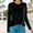 Black, variant on AXXD Black Basic Trendy Tops for Women 2024 Summer Comfortable Casual Solid Color Long Sleeve Round-Neck Blouses