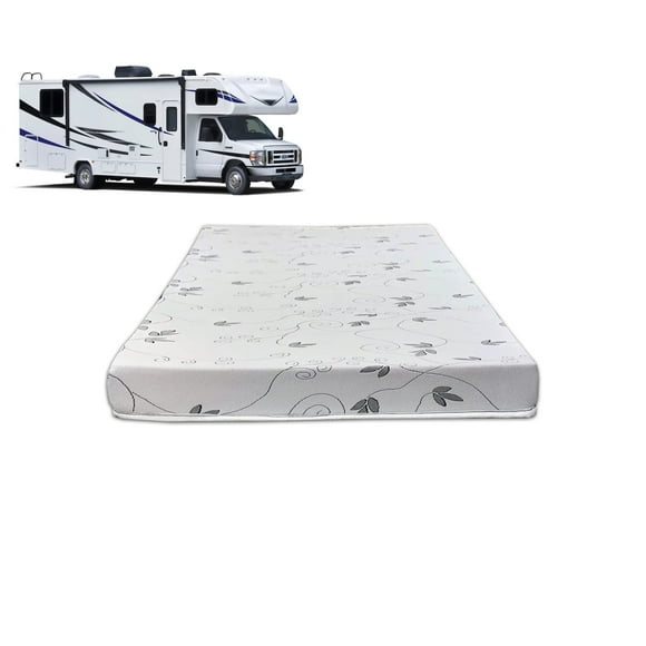 Greaton, 4-Inch High-Density Foam RV Mattress Replacement, Medium Firm, Good for Trailers, Camper Vans, Sofa Bed and Other Furniture Application, 75" x 30", White