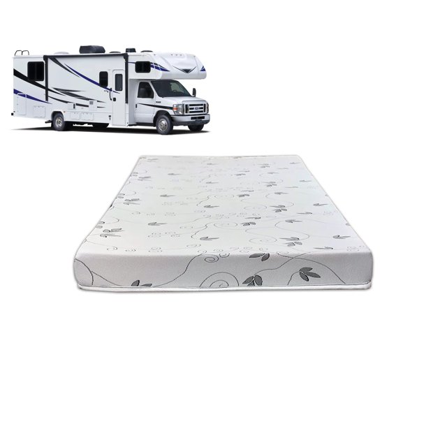 Greaton, 4-Inch High-Density Foam RV Mattress Replacement, Medium Firm, Good for Trailers, Camper Vans, Sofa Bed and Other Furniture Application, 80" x 30", White