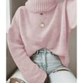 thumbnail image 5 of Women's Casual Sweater Turtleneck Long Sleeve Solid Loose Knit Sweater, 5 of 5