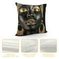 thumbnail image 4 of Nawypu  African American Woman Throw Pillow Covers Afro Girl Square Pillow Cases for Decorative Cushion Bed Couch Sofa Gold Black, 4 of 5