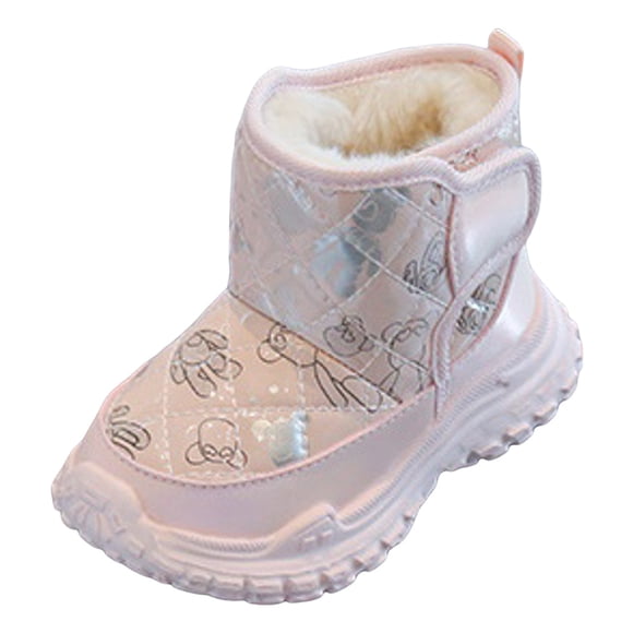 Kogui Snow Boots Kids Baby Boy Girl Winter Shoes Warm Slip On Snow Boots Infant Comfortable Water Resistance Indoor Outdoor Shoes Size 6.5 (Pink,Toddler 6.5)