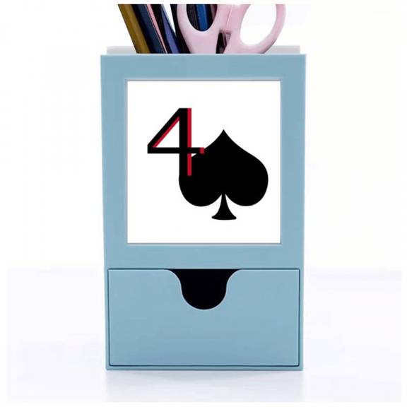 Peace Uranus Spade 4 Poker Desk Supplies Organizer Pen Holder Card