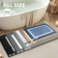 thumbnail image 4 of PABUBE Bathroom Rug, Soft Absorbent Bathroom Mat and Bath Mat, Premium Microfiber Shag Bath Rug Machine Washable (20"x32",Khaki and White), 4 of 9