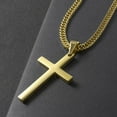 thumbnail image 4 of Cross Necklace for Men, Silver Gold Stainless Steel Plain Cross Pendant Necklace for Men Cuban Chain 18-26 Inch, 4 of 9