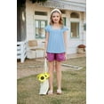 thumbnail image 5 of Arshiner Girls Summer Tops Short Sleeve Square Neck Lace Openwork Pleated Blouse Tunic Tops, 5 of 6