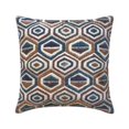 thumbnail image 1 of The HomeCentric Decorative Brown 14"x14" (35x35 cm) Throw Pillows, Velvet Pattern Throw Pillows For Couch, Geometric Pattern Modern Style - Half Tone, 1 of 3