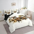 thumbnail image 3 of Feelyou Elk Deer Moose Bedding Comforter Set 7pcs for Men, Western Wooden Cabin Queen Bedding Sets, Woodland Wildlife Theme Reversible Queen Sheet Sets, Microfiber Bedroom Decor, 3 of 8