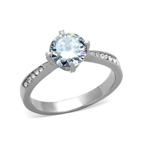 1.30 Ct Round Cut Cubic Zirconia Stainless Steel Engagement Ring Women's Size 10
