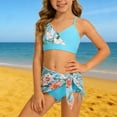 thumbnail image 2 of Shadoumai Girls Swimsuit Ruffled Padded Adjustable Strap Tankini High Waisted Swimwear Set Girl 2Pcs Beach Bathing Suit, 2 of 4