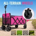 thumbnail image 6 of Upgraded Folding Wagon with 5x2" Wide All-Terrain Wheels, Expandable Dual-Layer Utility Wagon with 220lbs Capacity, Lightweight Collapsible Garden Cart for Camping, Shopping, Sports and Fishing,, 6 of 7