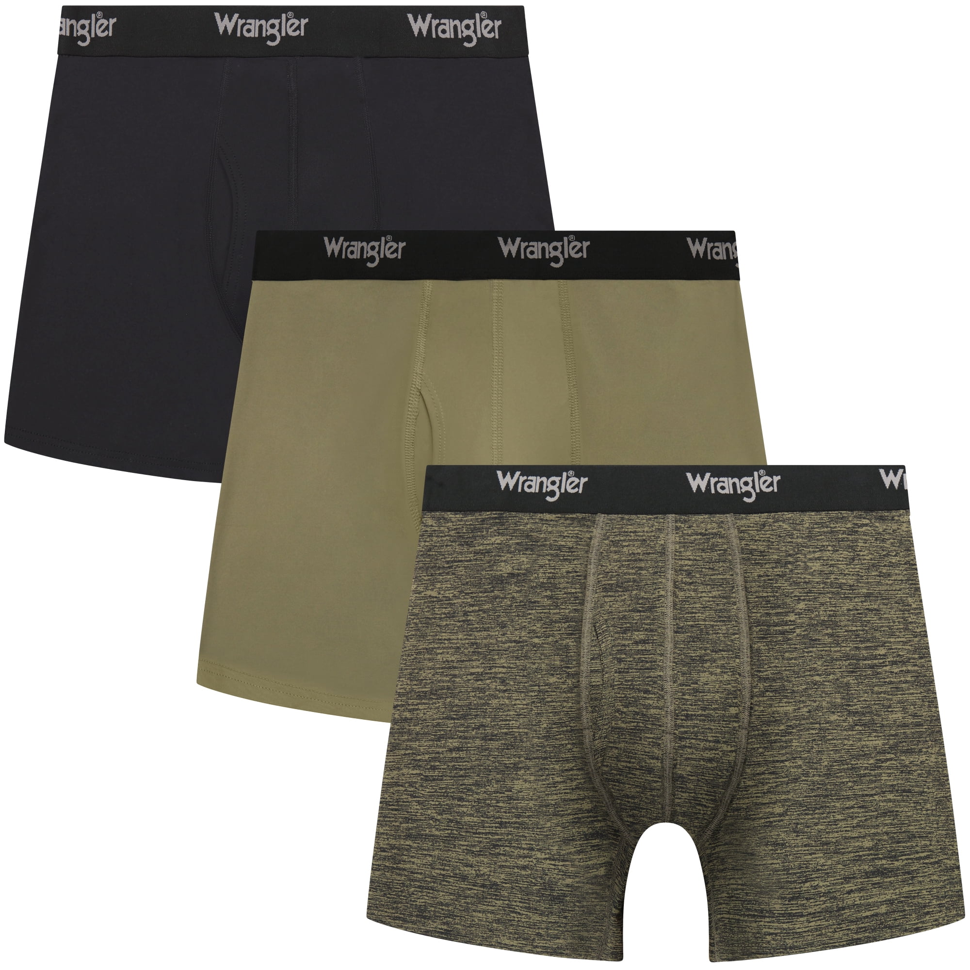 Wrangler Herren Boxershorts 3er-Pack – Schwarz, Aus Weicher Baumwolle, Elastischer Bund, Atmungsaktiv