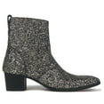 thumbnail image 2 of OSSTONE Dress Boots Glitter Chukka Boots for Men Zipper-up Leather Casual Heel Shoes JY009-Glitter-Silver-13 Glitter Silver, 2 of 6