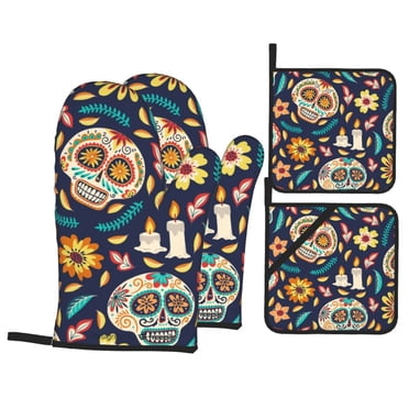 QXWREL Oven Mitts And Pot Holders 4-Piece Set - Heat Resistant Kitchen Accessories