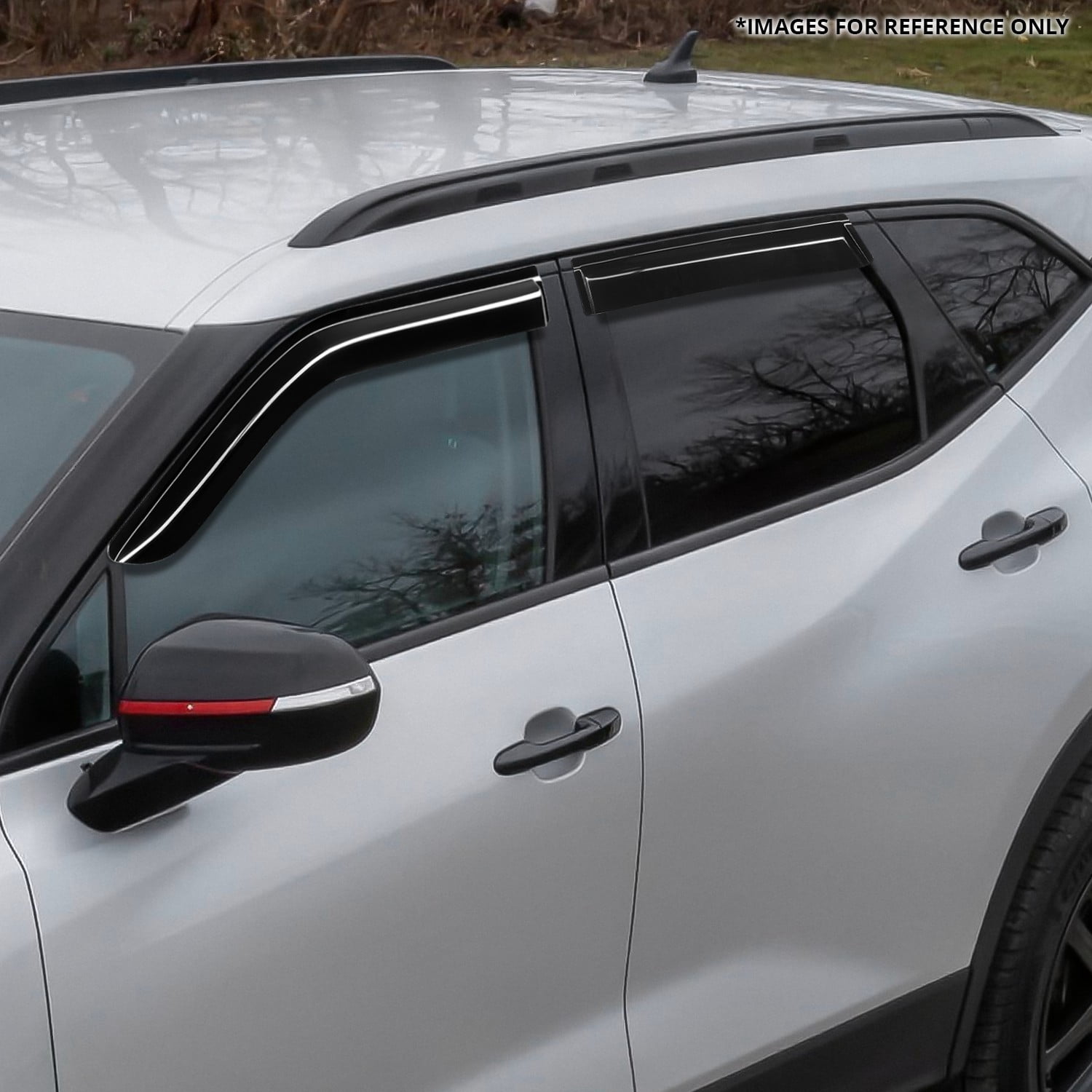 Nuvision Tape-On Window Visor Vent Shade Sun Rain Guard Deflector for 19-25 Chevy Blazer