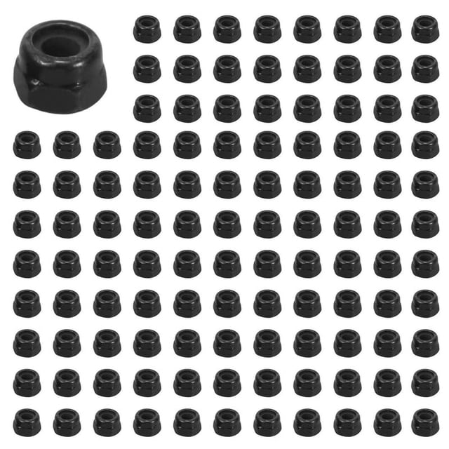 Tuerca de Seguridad Hexagonal de Inserto de Nylon Chapado en Zinc Negro 300pzs M2