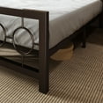 thumbnail image 5 of Sifurni Twin Size Metal Platform Bed Frame with Modern & Vintage Headboard and Footboard, Brown, 5 of 10