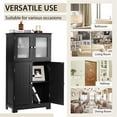 thumbnail image 6 of Pemberly Row Bathroom Floor Storage Cabinet Kitchen Cupboard Black, 6 of 8