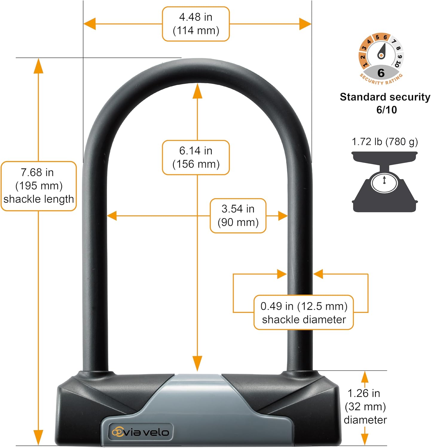 Bike U-Lock with Cable, Heavy Duty Anti-Theft Bicycle U Locks with 8mm Braided Steel and 3 Keys, 4ft Length Security Cable for Bike, Scooter Mountain Road Bike