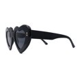 thumbnail image 4 of Womens Oversize Thick Heart Shape Funky Retro Sunglasses All Black, 4 of 4