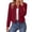 Wine, variant on Ghalytn Women's Open Front Cropped Blazer with Gold Button Cuffs, Round Neck Long Sleeve Suit Jacket