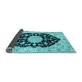 thumbnail image 2 of Ahgly Company Indoor Round Medallion Light Blue Traditional Area Rugs, 5' Round, 2 of 4