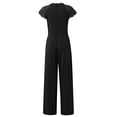 thumbnail image 4 of Women's Lace Cap Sleeve Wide Leg Jumpsuit Elegant High Neck Dressy Party Outfit, 4 of 6