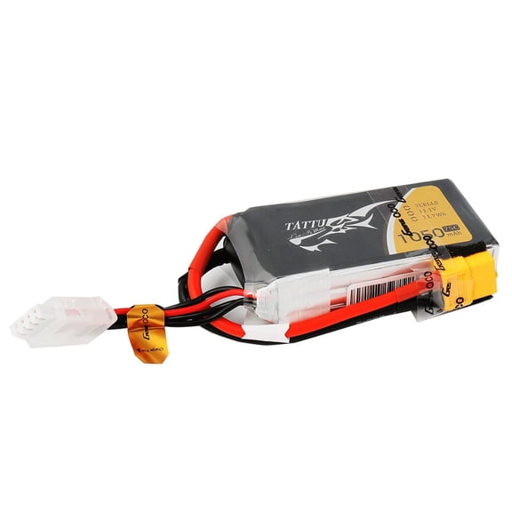 Tattu Lipo Battery Pack 1050Mah 75C 3S 11.1V with XT60 Plug for RC Boat Heli Airplane Uav Drone Fpv