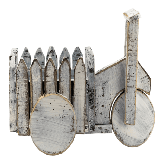 Hi-Line Gifts 15.25" Wooden Cart Outdoor Planter