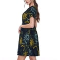 thumbnail image 2 of Vsdgher Tournesols pour Femmes Été 2025 Robes Midi Décontractées Légères Manches Courtes Col Rond Robe de Plage, 2 of 6