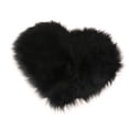 thumbnail image 1 of Alfombra de piel de oveja suave y peluda con forma de corazón, de imitación de piel, con pelo de 5 cm. Negro, 1 of 8