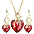thumbnail image 2 of Jiaroswwei Jewelry Set Heart-Shaped Durable Alloy Necklace Earrings Jewelry Sets for Party, 2 of 8