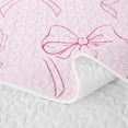 thumbnail image 5 of meiyoeat Girly Pink Bow Twin Quilt Set for Girls, Line Art Love Hearts Twin Coverlet Set for Bedroom, 2-Piece, 5 of 7