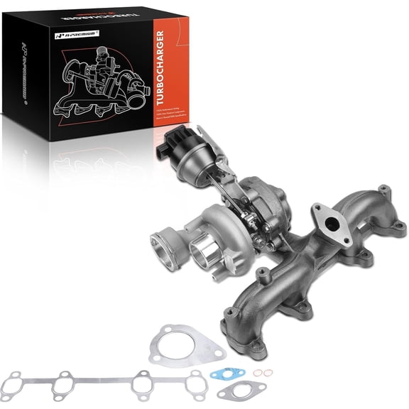 A-Premium Complete Turbo Turbocharger Kit with Wastegate Actuator & Gasket Compatible with Volkswagen Jetta 2004-2005 Beetle/Golf 2004-2006 1.9L Replace# 038253019S 038253020S