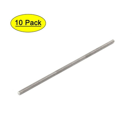 

M3 x 90mm 0.5mm Pitch 304 Stainless Steel Fully Threaded Rods Silver Tone 10 Pcs