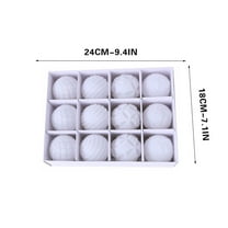 Wdhugt 2.4inch Christmas Tree Ornaments Velvet Balls, 12pcs Flocked Decoration Balls Ornaments Sets for Christmas 2024 White