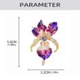 thumbnail image 3 of Irises Flower Design Brooch Jewelry With Enamel Finish Sturdy Copper Construction 11g Comfort Fit Unisex Gift Multicolor, 3 of 4
