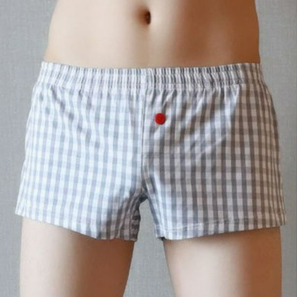 UHUSE Men's Casual Plaid Comfortable Low Rise Shorts Loose Boxers