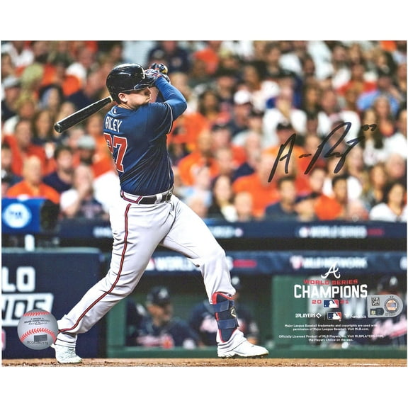 Austin Riley Atlanta Braves Autographed 8" x 10" 2021 World Series Champions Hitting Photograph - Fanatics Authentic Certified