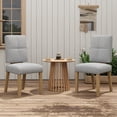 thumbnail image 2 of Patbrela Wooden Dining Chairs Set of 4, Linen Fabric & Cloud-Soft Cushion Dining Chairs, Sturdy Wood Legs & Reinforced Structure for Kitchen, Living Room, Restaurant, Easy Assembly, Gray, 2 of 7