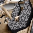 thumbnail image 3 of Xixirimido Car Seat Cover Set of 5 Pieces Front Seat Covers with Matching Seat Belt and Center Console Covers PU Leather Fits Most Vehicles, Halloween Gothic Skull Bats, 3 of 8