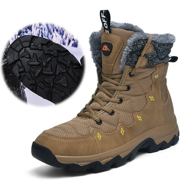 Zapatos Senderismo Botas Invierno Nieve Forro Piel Cálida para Hombres Exteriores