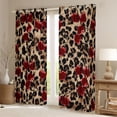 thumbnail image 2 of Feelyou Cherry Black Out Curtains, Brown Cheetah Print Curtains Pack of 2 (42x63 Each), 2 of 6