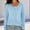 Blue women winter long sleeve sweatshirt a1, variant on Women's Winter Long Sleeve Button Down Open Front Sweatshirts Casual Basic Tops Cozy Loose Fit Fashion Tunic Blouses for Women Fall Outwear Solid Everyday Wear Clothes, Blue L