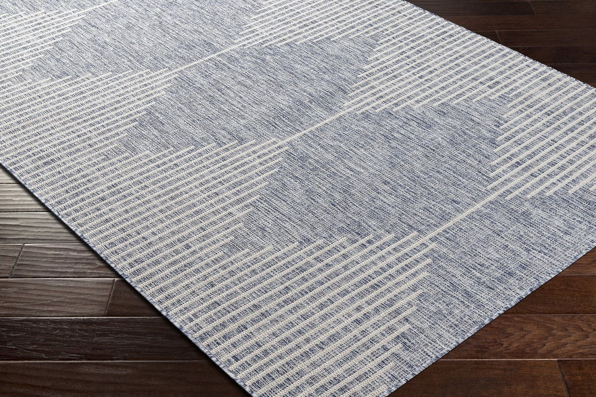 Livabliss Outdoor Rugs, 3x10 Eagean Global Navy Runner Area Rug for Patio, Porch, Deck, Backyard, Waterproof Indoor Outdoor Carpet (2'7" x 10' Runner)