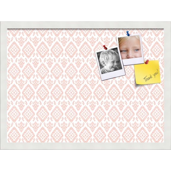 PinPix 22x16 Custom Cork Bulletin Board Ikat Vintage Grapefruit Poster Board Has a Fabric Style Canvas Finish, Framed in Ikat Vintage Grapefruit, by ArtToFrames (PinPix-1600)