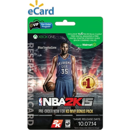 NBA 2K15 Xbox One (E-mail Delivery) Wal-Mart Exclusive Bonus* $4.99 VUDU Movie Credits