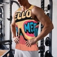 thumbnail image 5 of Logiee Hello Summer Print Men's Workout Tank Top,Quick Dry Workout Tank Top,Gym Muscle Tee,Fitness Bodybuilding Sleeveless T Shirt-XX-Large, 5 of 7