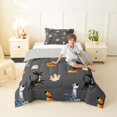thumbnail image 4 of Homewish Pug Corgi Dachshund Twin Comforter Sets,Cute Dogs Bedding Set,Gray,Light Gray Reversible,2 Pieces,1 Comforter and 1 Pillowcase, 4 of 7